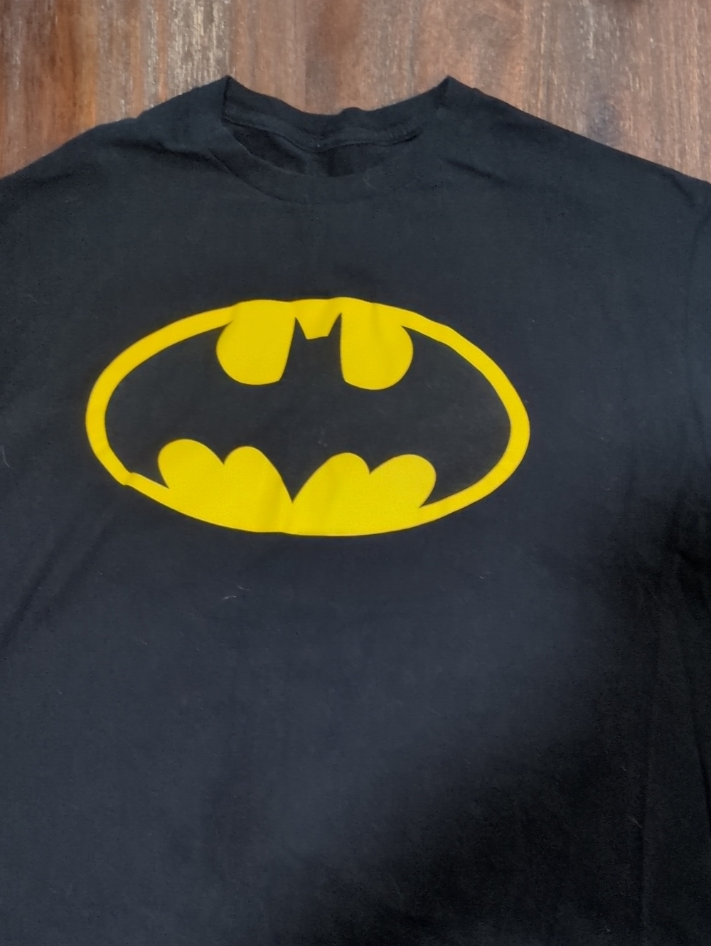 Batman Black Tee with Yellow Bat Emblem